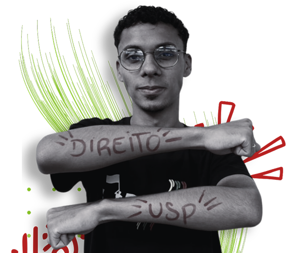 Jovem do cursinho que passou para o curso de direito na Universidade de São Paulo